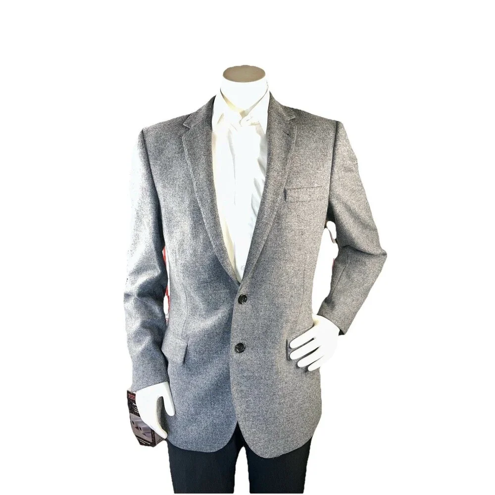 J Crew Ludlow Men 42L Authentic Yorkshire Tweed By Moon Gray Blazer 100% Wool